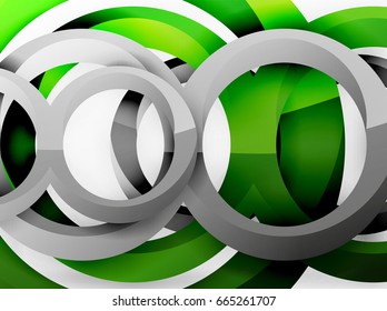 Vector 3d rings and swirls design background