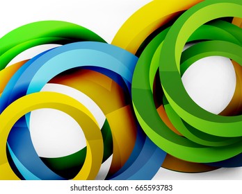 Anillos vectores 3d y fondo de diseño de remolques