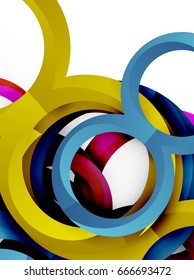Anillos vectores 3d y fondo de diseño de remolques