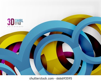 Anillos vectores 3d y fondo de diseño de remolques