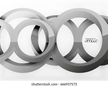 Vector 3d rings and swirls design background