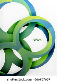 Anéis 3d vetoriais e giros de fundo de design