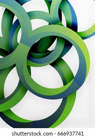 Vector 3d rings and swirls design background