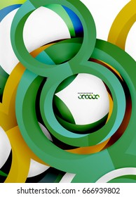 Vector 3d rings and swirls design background