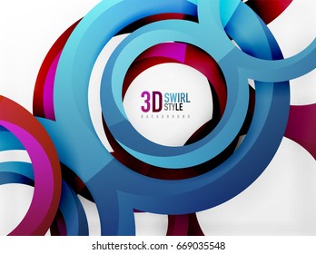 Vektor-3D-Ringe und wirbelnder Hintergrund