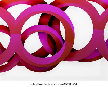 Vector 3d rings and swirls design background