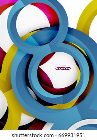 Anillos vectores 3d y fondo de diseño de remolques