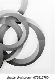 Vector 3d rings and swirls design background