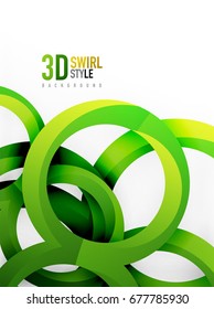 Vektor-3D-Ringe und wirbelnder Hintergrund