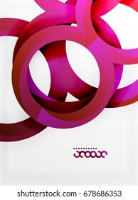 Vector 3d rings and swirls design background