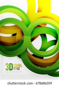 Anillos vectores 3d y fondo de diseño de remolques