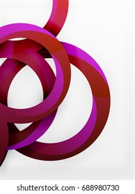 Vector 3d rings and swirls design background