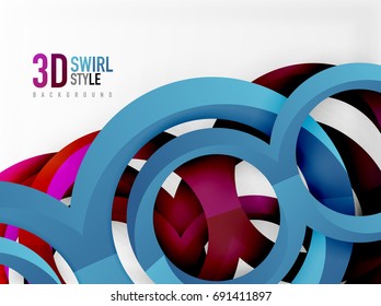 Anillos vectores 3d y fondo de diseño de remolques