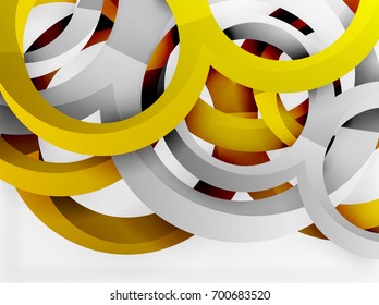 Vector 3d rings and swirls design background