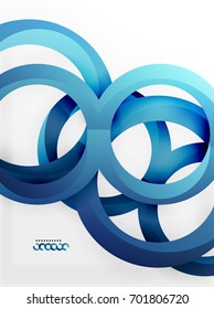 Vector 3d rings and swirls design background