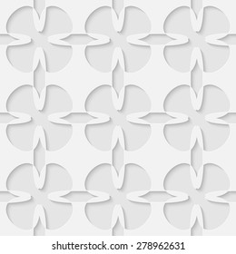 Vector 3d seamless flower abstract pattern. Minimalistic monochrome background for decoration, wallpaper and print. Eps10