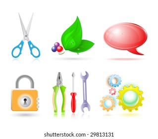 Vector 3d set of icon