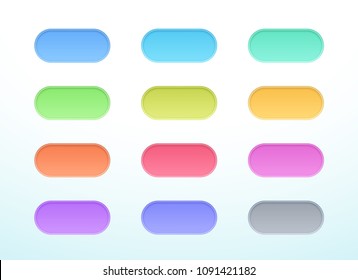 Vector 3d Shape Colorful Cut Out Banner Elements Set of 12