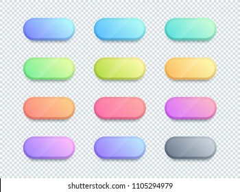 Vector 3d Shape Colorful Text Box Banner Elements Set 12