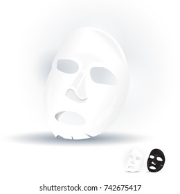 Vector 3d sheet facial mask moisture treatment. Package design for face mask with