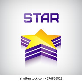 vector 3d shiny star icon, logo