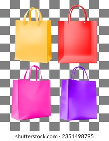 Vector 3D shopper Eco Bag Mockup. Fabric Canvas Bag Isolated.vector illustration