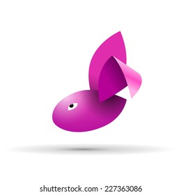 Vector 3d sign abstract rabbit