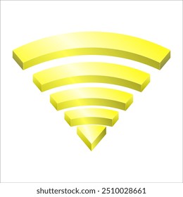 vector 3d signal icon in yellow on a white background