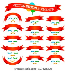 Vector 3d simple banner graphic design set