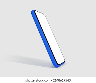 Vector 3d smartphone in a minimalist style. Modern smartphone mockup with blank screen