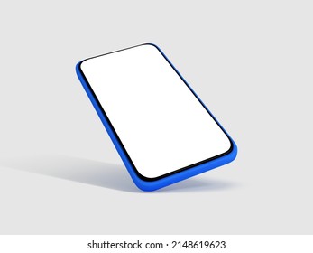 Vector 3d smartphone in a minimalist style. Modern smartphone mockup with blank screen