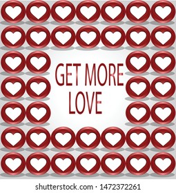 Vector 3D Social Network Like heart Up red Icons Abstract Illustration Isolated on White Background. Design Elements for Web, Internet, App, Analytics, Promotion, Marketing, SMM, CEO, Business