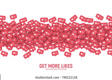 Vector 3D Social Network Like Counter Icons Abstract Illustration Isolated on White Background. Rating Scale Design Elements for Web, Internet, App, Advertisement, Promotion, Marketing, SMM, CEO