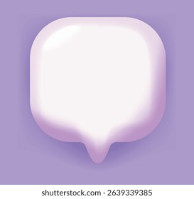 Vector 3D speech bubble on purple background