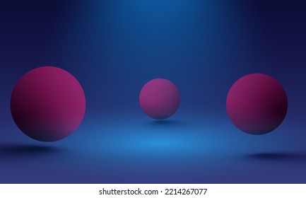 Vector 3d spheres. Vector illustration. Vector illustration of 3d colored spheres, Flying spheres, abstraction from three-dimensional figures, space with spheres, 3d objects