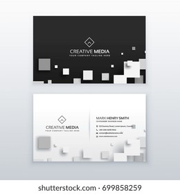 vector 3d square business card design