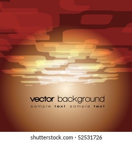 Vector 3D square on the brown background with text
