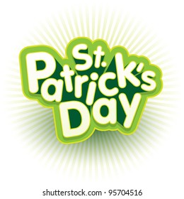 Vector 3d "St. Patrick's Day" text. Elements are layered separately in vector file.