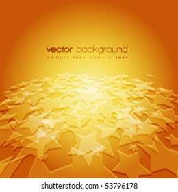 Vector 3D stars on the colorful background with text