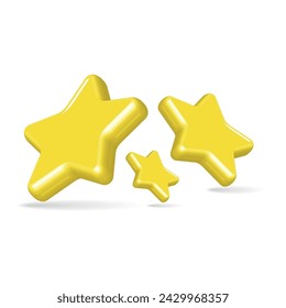 Vector 3D of stars on white background