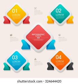 Vector 3d step label infographic design elements template for business , banners , web site , brochures