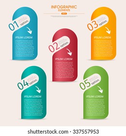 Vector 3d step label  infographic design elements template for business , banners , web site , brochures