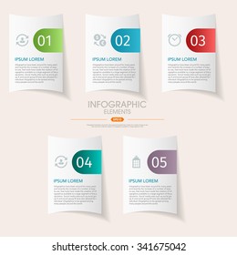 Vector 3d step label  infographic design elements template for business , banners , web site , brochures