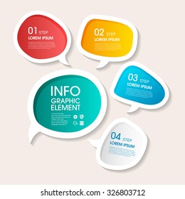 Vector 3d step label (Speech bubble) infographic design elements template for business , banners , web site , brochures