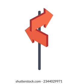 Concepto de direcciones de calle vectorial 3d en un estilo de dibujos animados mínimo.