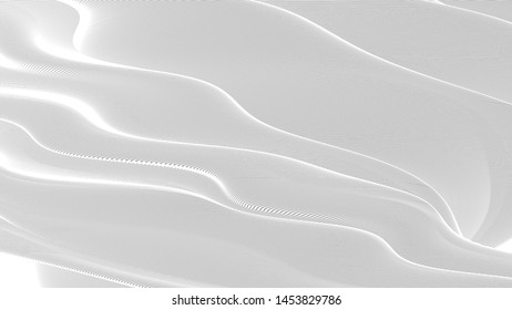 Vector 3d striped waves. Abstract composition, curve lines. Amazing three dimensional background for presentation, wallpaper, interior wall decor. Opical illusion. Vector without gradient