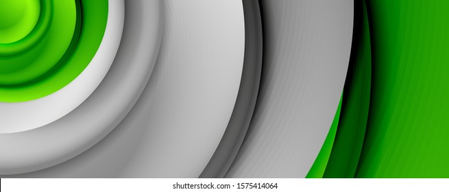 Circulos giratorios abstractos de estilo 3d, fondo abstracto moderno tecno digital de moda. Ilustración vectorial para fondo de escritorio, pancarta, fondo, tarjeta, ilustración del libro, página de inicio