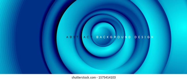 Vector 3d style abstract swirl circles, modern techno digital trendy abstract background. Vector Illustration For Wallpaper, Banner, Background, Card, Book Illustration, landing page