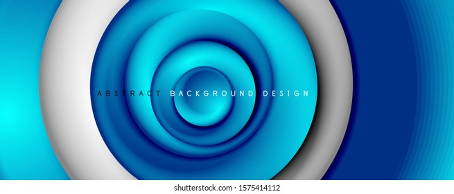 Vector 3d style abstract swirl circles, modern techno digital trendy abstract background. Vector Illustration For Wallpaper, Banner, Background, Card, Book Illustration, landing page