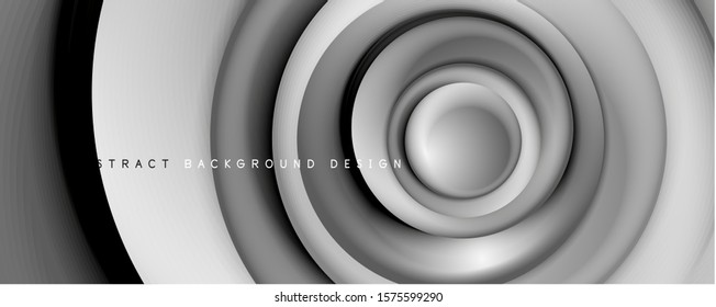 Vector 3d style abstract swirl circles, modern techno digital trendy abstract background. Vector Illustration For Wallpaper, Banner, Background, Card, Book Illustration, landing page